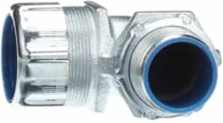1 Inch 90 Degree Malleable Iron Insulated Connector, Electro Zinc Plated