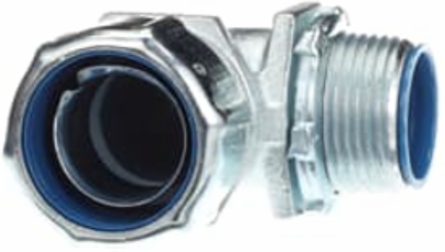 1 Inch 90 Degree Malleable Iron Insulated Connector, Electro Zinc Plated