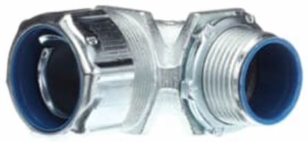 1 Inch 90 Degree Malleable Iron Insulated Connector, Electro Zinc Plated