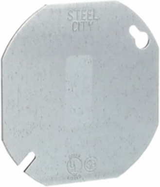 4 Inch Octagonal Electrical Outlet Box Cover, Pre-Galvanized Steel