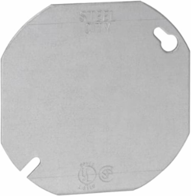 4 Inch Octagonal Electrical Outlet Box Cover, Pre-Galvanized Steel