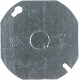 Octagonal Outlet Box Cover 4 Inch Pre-Galvanized Steel with 1/2 Inch Knockouts