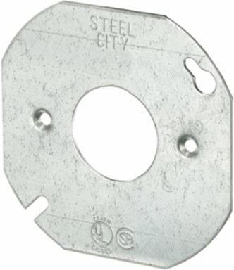 Octagon Box Cover 4 Inch Diameter, Pre-Galvanized Steel for Single Receptacle