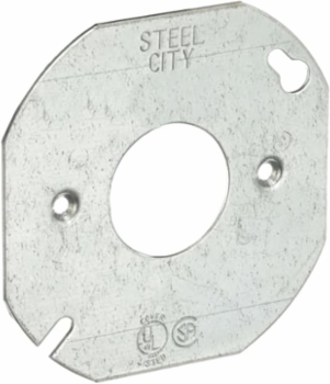 Octagon Box Cover 4 Inch Diameter, Pre-Galvanized Steel for Single Receptacle
