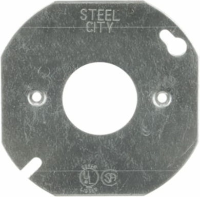 Octagon Box Cover 4 Inch Diameter, Pre-Galvanized Steel for Single Receptacle