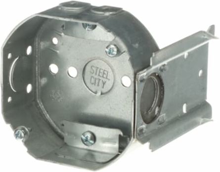 Octagonal Electrical Box, 4 Inch Diameter x 1-1/2 Inch Deep, 15.8 cu in Volume