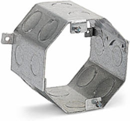 Octagonal Ceiling Box, 4 Inch Diameter x 3-1/2 Inch Depth, 41 Cubic Inches, Steel
