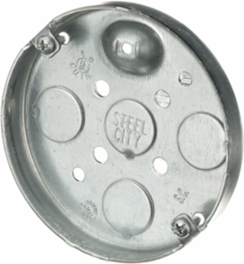 4 IN.ROUND BX,STL,6CU,1/2-KO