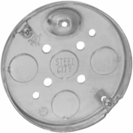 4 IN.ROUND BX,STL,6CU,1/2-KO