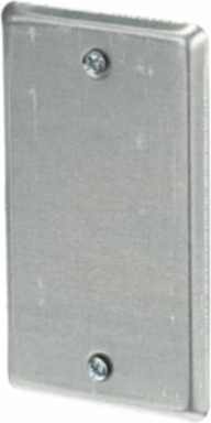Utility Box Cover, 4 Inch x 2-1/8 Inch, Pre-Galvanized Steel, Includes Screws