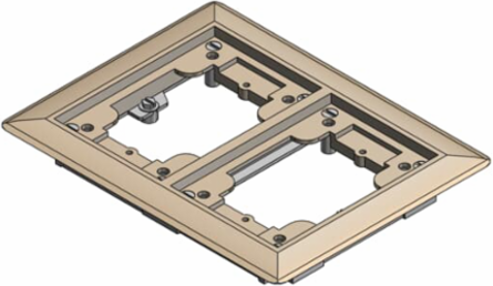 2 Gang Carpet Activation Flange, Beige, Non-Metallic