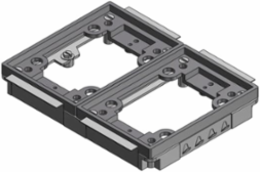 Two Gang Plastic Tile, Gray, Non-Metallic, Flush Service