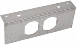 Duplex Device Plate for 4 Inch Gang Box, Galvanized Steel, 5-3/4 Inch x 2-3/4 Inch x 2-1/2 Inch