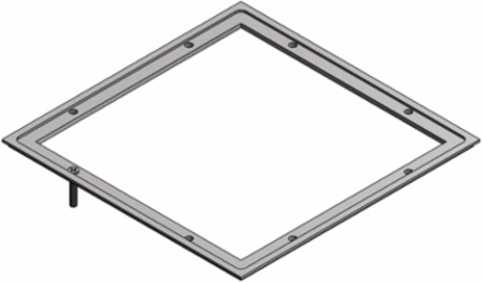 Aluminum Powder Coat Trim Ring for 4-Gang Floor Box, 13-1/4 Inch x 15-1/4 Inch