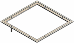 Recessed Service Trim Ring, Beige, 13-1/4 Inch x 15-1/4 Inch, Galvanized Steel