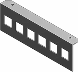Recessed Service Floor Box with 6 Avaya Jacks, Steel, 2x1 Inch