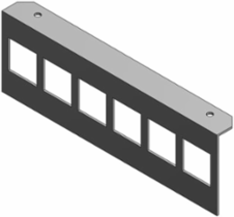 Recessed Service Data Plate with 6 Panduit Jacks, Steel Material