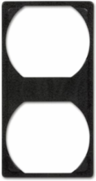Duplex Device Plate Insert, Black Polycarbonate, 5-31/32 Inch Opening, 6 Inch Depth