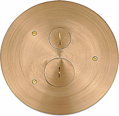 Flush Service Floor Box Cover, 8 Inch Diameter, Brass, 140 Cubic Inches