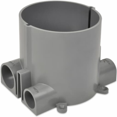 6 Inch Round Non-Metallic Floor Box, 140 in³ Volume, Flush Service