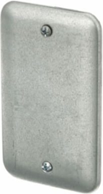Utility Box Cover, 4-1/8 Inch x 2-1/2 Inch, Pre-Galvanized Steel, Blank