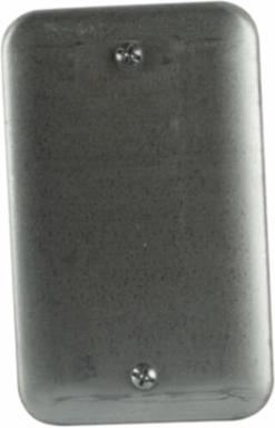Utility Box Cover, 4-1/8 Inch x 2-1/2 Inch, Pre-Galvanized Steel, Blank
