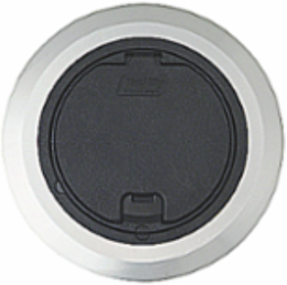 Recessed Floor Box Cover Kit, 6-3/8 Inch Base, Black with Aluminum Flange