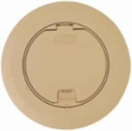 Round Recessed Floor Box Cover, 5-5/32 Inch Opening, Non-Metallic, Beige