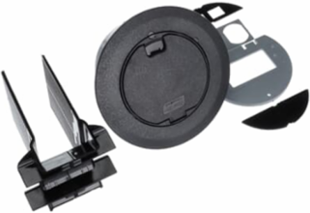 Round Recessed Floor Box Cover, 5-5/32 Inch Opening, Black Non-Metallic