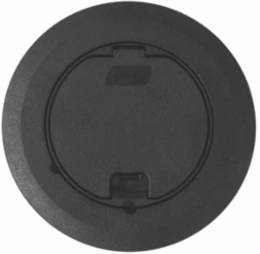 Round Recessed Floor Box Cover, 5-5/32 Inch Opening, Black Non-Metallic