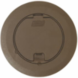 Round Recessed Floor Box Cover, 5-5/32 Inch Opening Diameter, Brown Non-Metallic