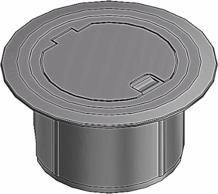 Flush Service Floor Box Cover Kit, 5-5/32 Inch Opening, Gray Non-Metallic