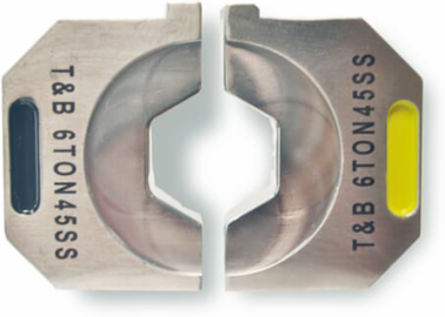 Stainless Steel Hex Die for 6 Ton Capacity Tools - Black/Gold