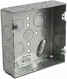 Square Outlet Box, 4-11/16 Inch x 1-1/2 Inch, 29.5 Cubic Inches, Steel