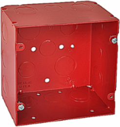Fire Signal Box, 5 Inch x 5 Inch x 2-7/8 Inch, Red Steel, 67 Cubic Inches