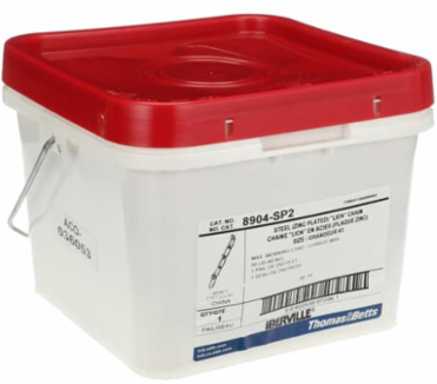 Lion Chain Bucket #3 Size, Zinc Plated Steel, 250 Ft, 90 lbs Capacity