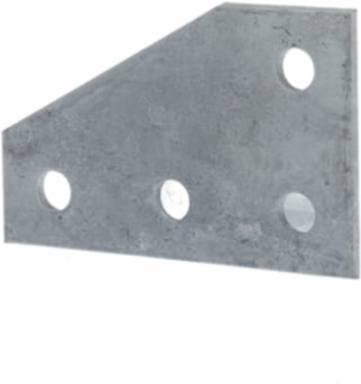 FLAT PLT CRNR BRKT 3.5X5.375IN HDG