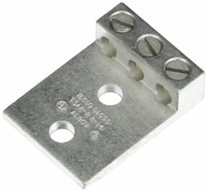 Aluminum 3-Conductor Two-Hole Mount Connector, Max 2 Str., Min 14 AWG