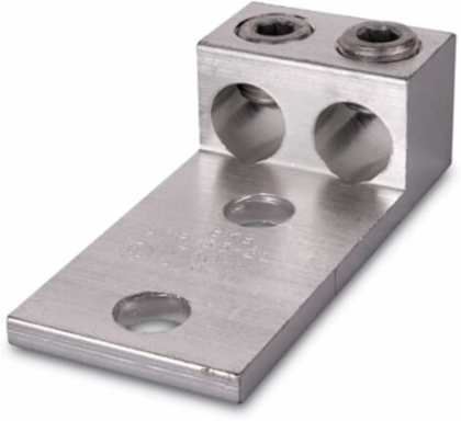Dual-Rated Mechanical Connector, 2 Hole Mount, Aluminum, 6-350 kcmil