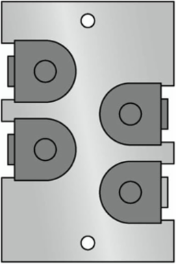 Grommeted Closure Plate with 4 Grommets, Galvanized Steel