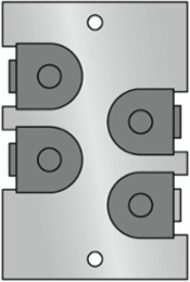 Grommeted Closure Plate with 4 Grommets, Galvanized Steel
