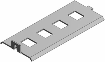 Data Panel Cover for 4 Omnijack/Keystone Jacks, Galvanized Steel