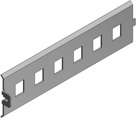 Data Panel Cover for 6 Omnijack/Keystone Jacks, Galvanized Steel
