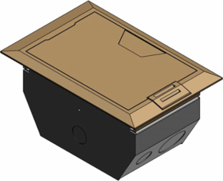 Access Floor Module with Brass Cover, 75 Cubic Inches, Galvanized Steel