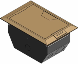 Access Floor Module with Brass Cover, 75 Cubic Inches, Galvanized Steel