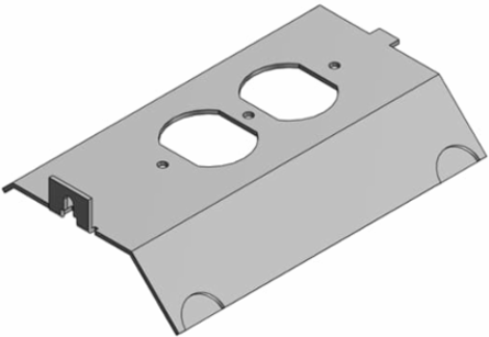 Access Floor Module Cover, 5-7/8 Inch, Galvanized Steel, Duplex Cover