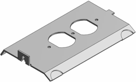 Access Floor Module Cover, 8-15/16 Inch, Galvanized Steel, Duplex, Sloped 60 Degrees