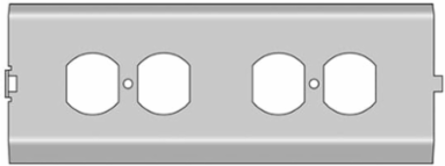 Access Floor Module Cover, 8-15/16 Inch, Galvanized Steel, Double Duplex 60 Degree