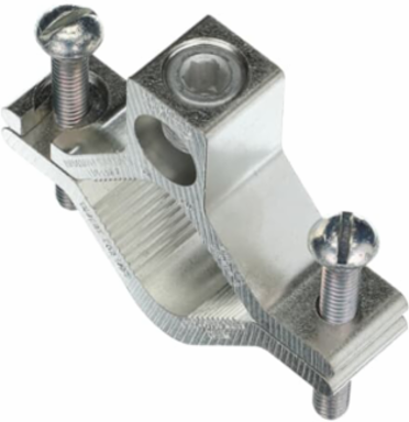 Aluminum Water Pipe Ground Clamp 1-1/2 to 2 Inch, Dual-Rated for Wire 6-250