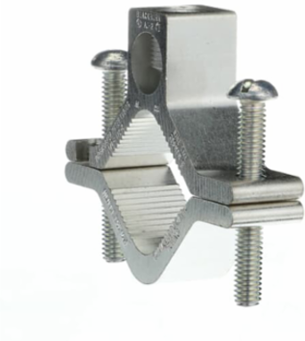 Aluminum Water Pipe Ground Clamp 1-1/2 to 2 Inch, Dual-Rated for Wire 6-250